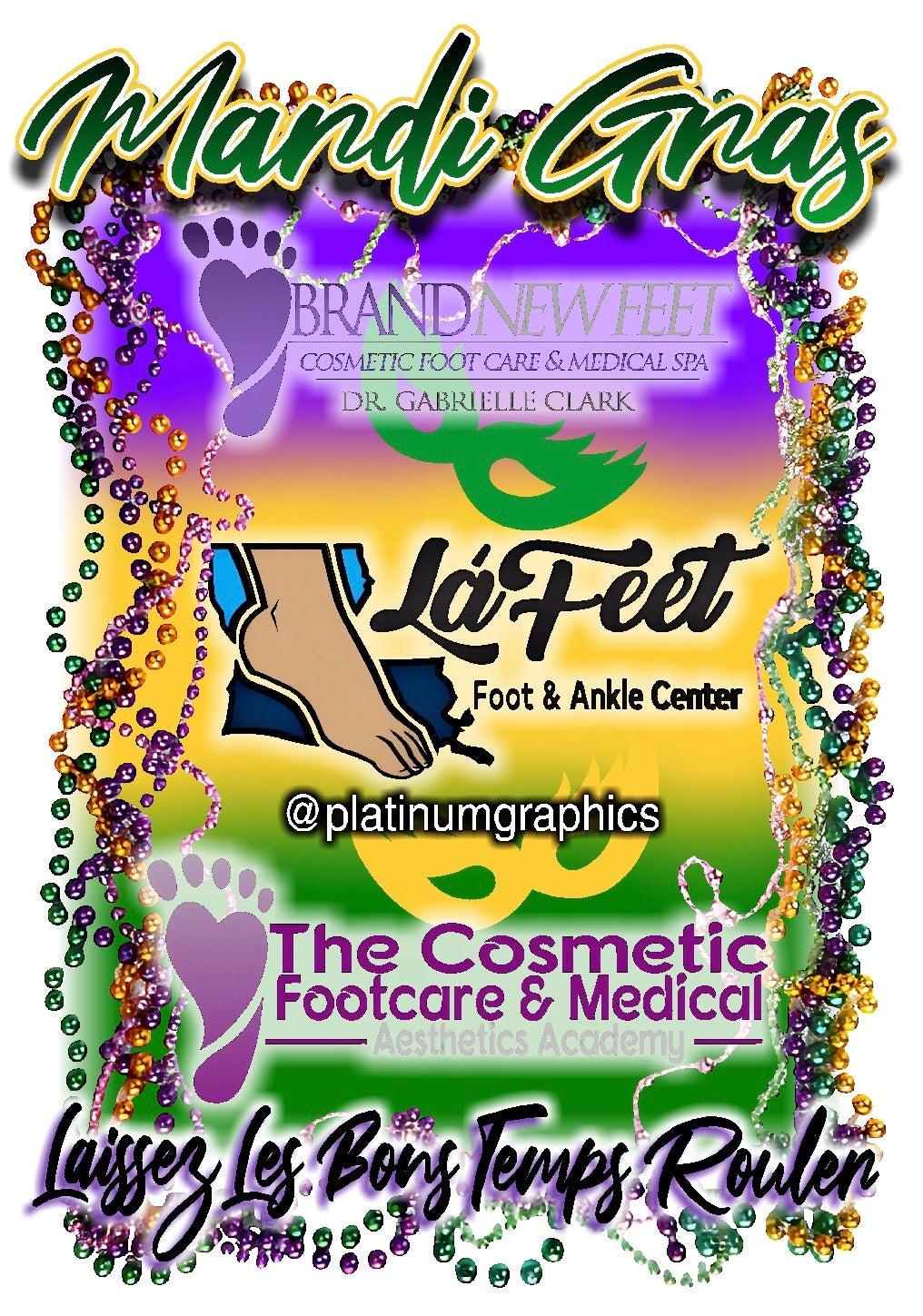 Mardi Gras Foot Design