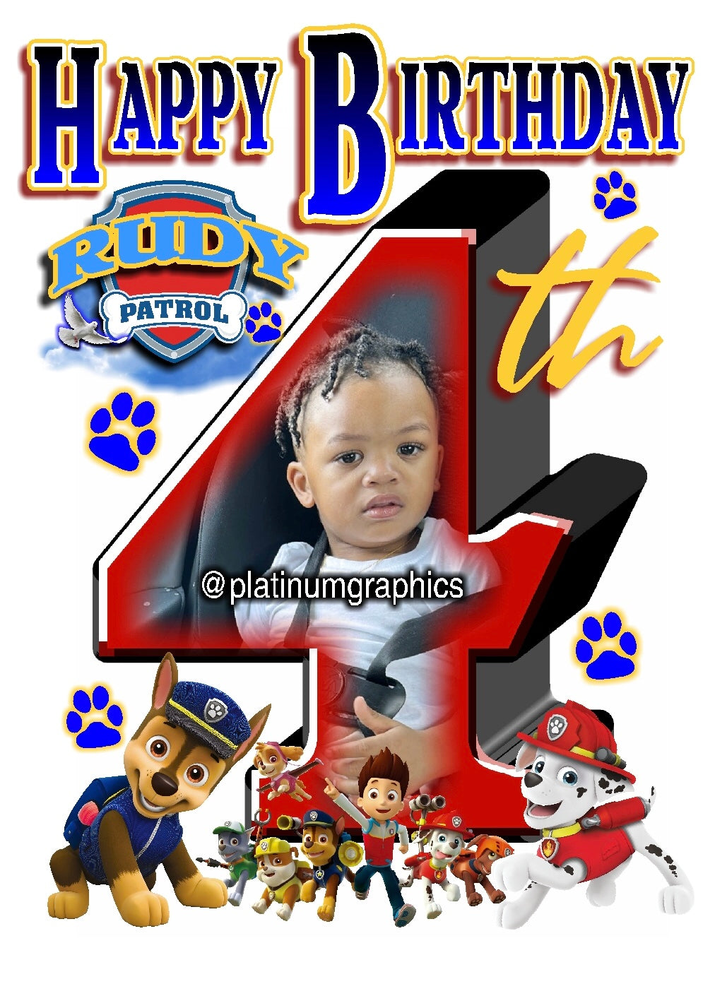 Rudy 4th Birthday tshirts